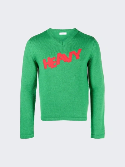 Shop Erl Unisex Logo Knit Sweater In Green