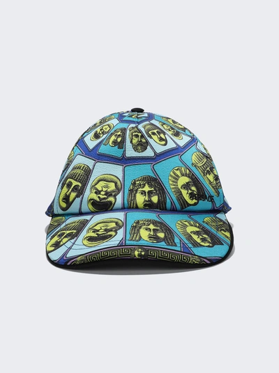 Shop Versace Mask Print Baseball Cap In Multi