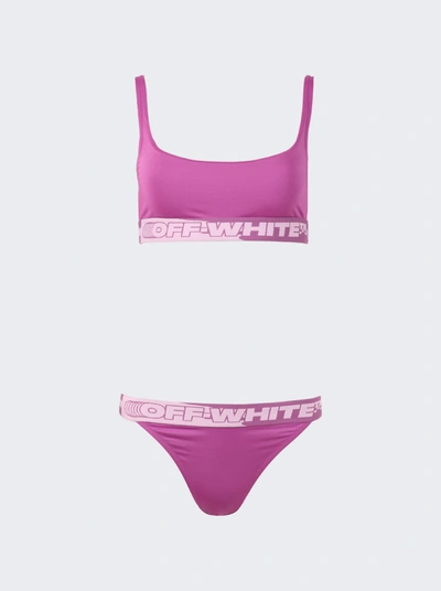 Shop Off-white Logo Band Bikini In Pink