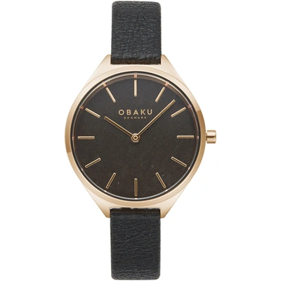Obaku Women's Kaffe Black Dial Watch In Black