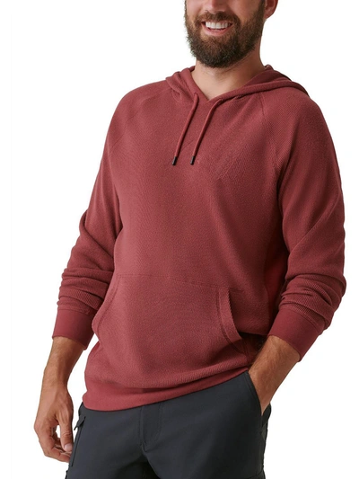 Shop Bass Outdoor Mens Waffle Knit Pullover Hoodie In Red
