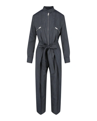 Stella Mccartney Brielle All-in-one Wool-blend Jumpsuit In Blue