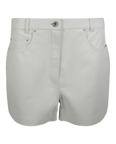 Shop Ferragamo High-waisted Leather Short In White