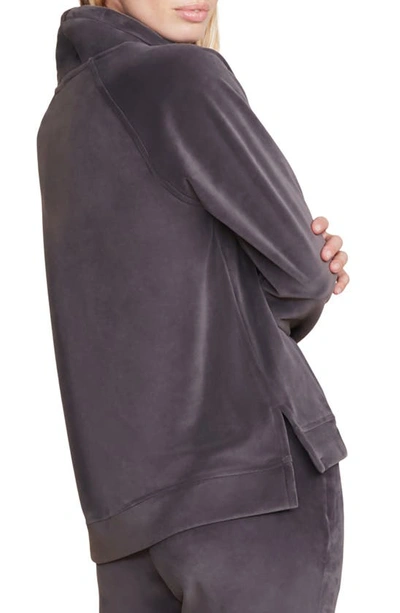 Shop Barefoot Dreams Luxechic® Funnel Neck Pullover In Carbon