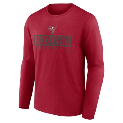 Shop Fanatics Branded Red Tampa Bay Buccaneers Big & Tall Wordmark Long Sleeve T-shirt