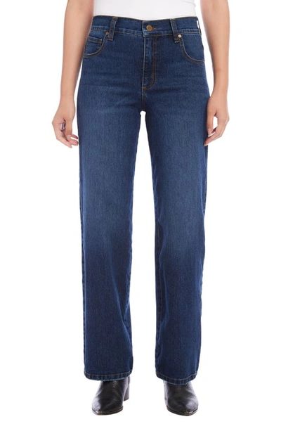 Shop Karen Kane Wide Leg Jeans In Denim