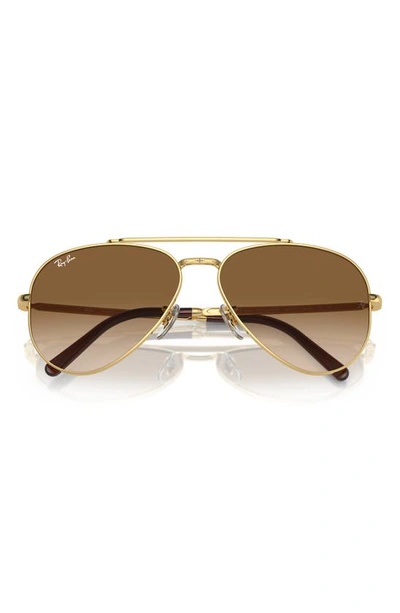 Ray Ban New Aviator 58mm Gradient Sunglasses In Gold Flash