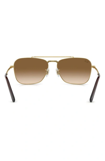 Ray Ban New Caravan 58mm Gradient Square Sunglasses In Gold Flash