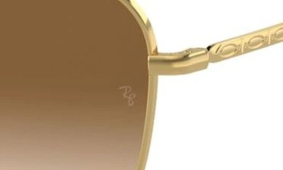 Ray Ban New Caravan 58mm Gradient Square Sunglasses In Gold Flash