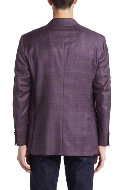 Shop Peter Millar Tailored Fit Windowpane Plaid Wool Sport Coat In Dark Red