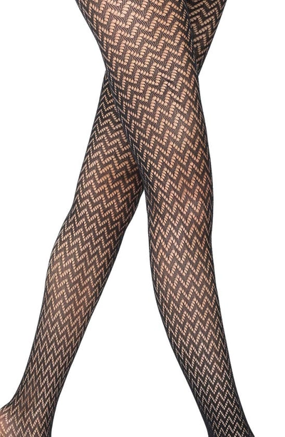 Shop Stems Micro Wave Fishnet Tights In Black