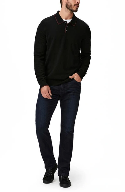 Shop Paige Dobson Polo Sweater In Black Sapphire / Sunset Wine