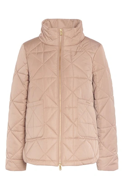 Shop Barbour Stella Quilted Coat In Sepia/ Muted
