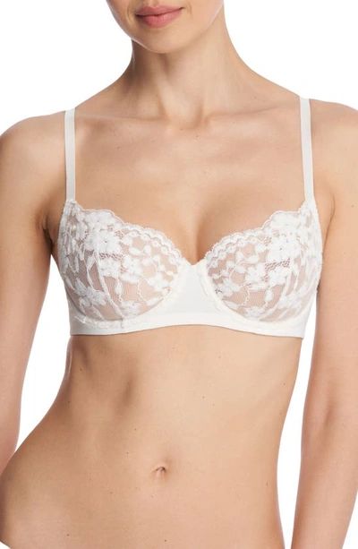 Shop Natori Plush Romance Lace Underwire Balconette Bra In Light Ivory