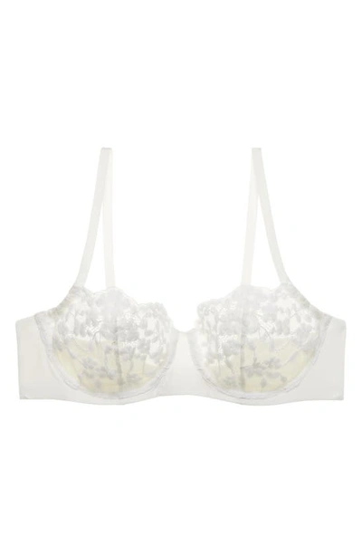 Shop Natori Plush Romance Lace Underwire Balconette Bra In Light Ivory