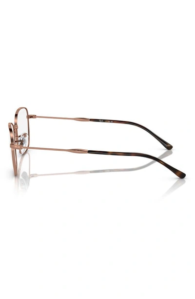 Shop Ray Ban 51mm Irregular Optical Glasses In Rose Gold