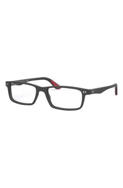 Ray Ban 52mm Rectangular Optical Glasses In Sand Black