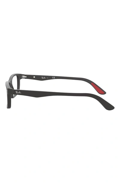 Ray Ban 52mm Rectangular Optical Glasses In Sand Black