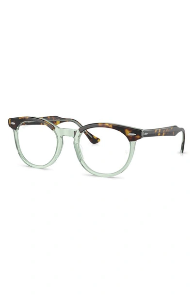 Ray Ban Eagle Eye 51mm Square Optical Glasses In Trans Green
