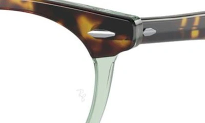 Ray Ban Eagle Eye 51mm Square Optical Glasses In Trans Green