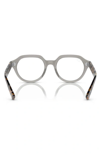 Shop Ray Ban 49mm Gina Square Optical Glasses In Opal Grey