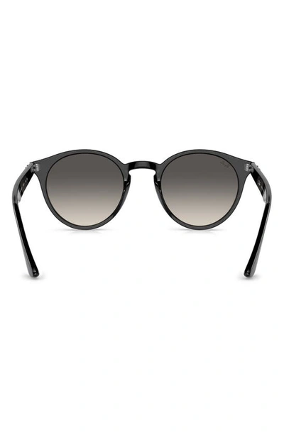 Ray Ban Highstreet 51mm Round Sunglasses In Black