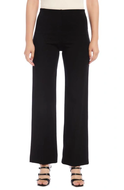 Shop Karen Kane Wide Leg Pull-on Pants In Black