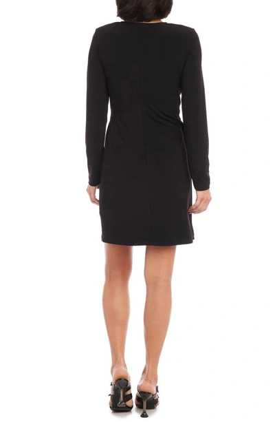 Shop Karen Kane Twist Front Long Sleeve Sheath Dress In Black