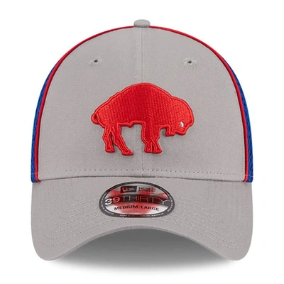 Shop New Era Gray Buffalo Bills Throwback Pipe 39thirty Flex Hat