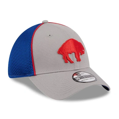 Shop New Era Gray Buffalo Bills Throwback Pipe 39thirty Flex Hat