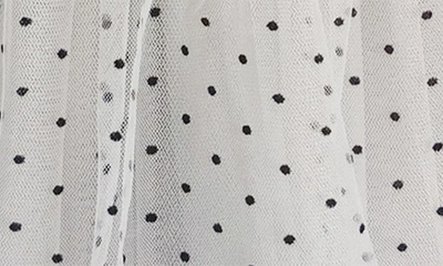 Shop Popatu Kids' Polka Dot Tulle Party Dress In White/ Black