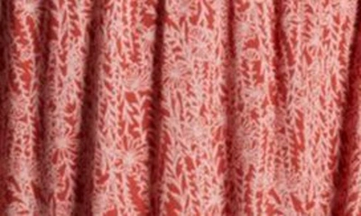 Shop Caslon Floral Scoop Neck Midi Dress In Rust Spice- Pink Bri Floral