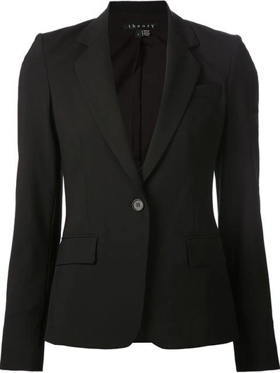 Shop Theory Fitted Single-breasted Blazer In Black