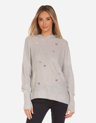 Shop Lauren Moshi X Namiko X Crystal Butterflies In Heather Grey