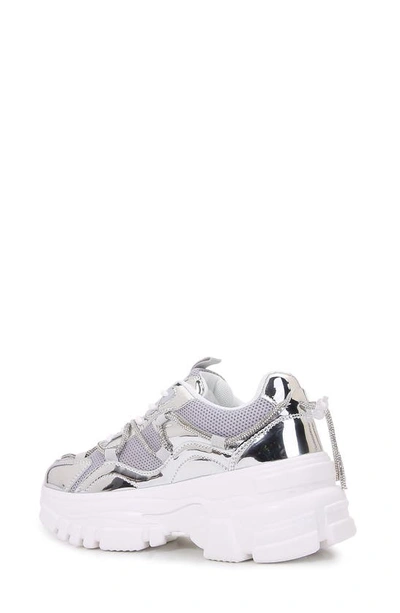 Shop Berness Paola Metallic Sneaker In Silver
