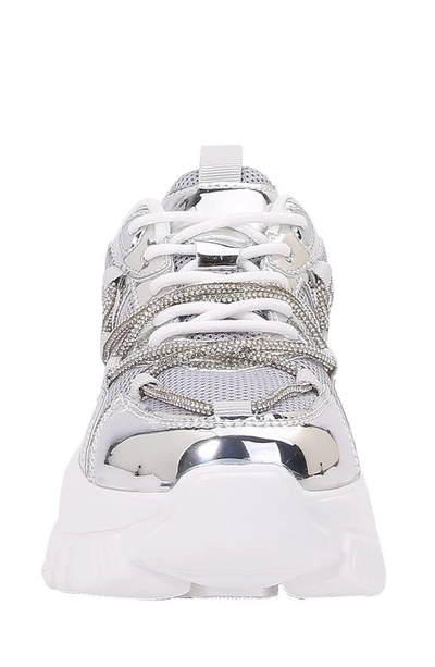 Shop Berness Paola Metallic Sneaker In Silver