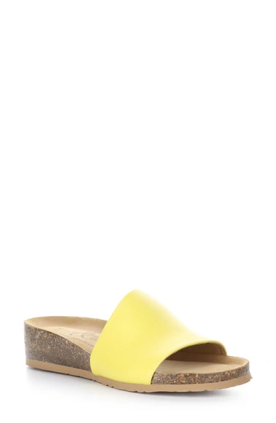 Bos. & Co. Lux Slide Sandal In Lemon Nappa