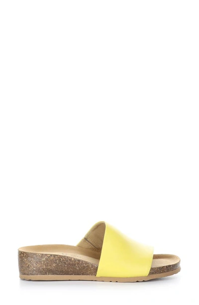 Bos. & Co. Lux Slide Sandal In Lemon Nappa