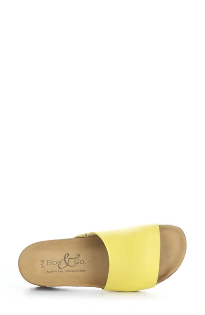 Bos. & Co. Lux Slide Sandal In Lemon Nappa