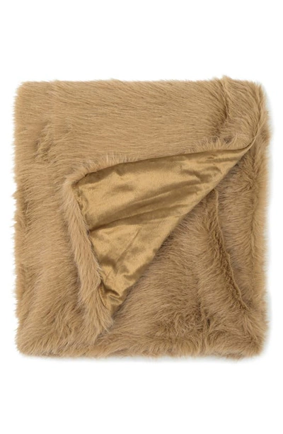 Shop Northpoint Luxe Faux Fur Throw In Chino