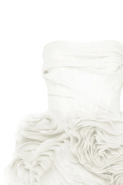 Milla Appliquéd Organza White Mini Dress In White