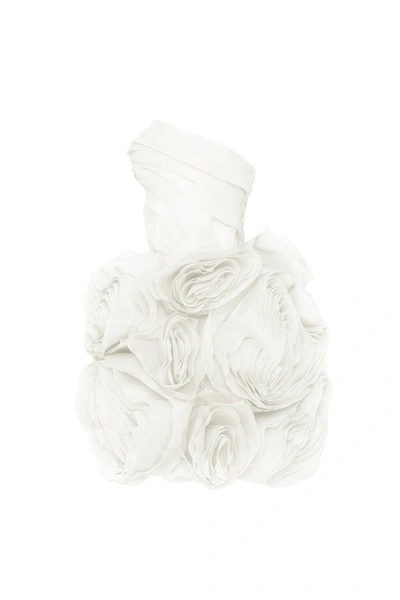 Milla Appliquéd Organza White Mini Dress In White