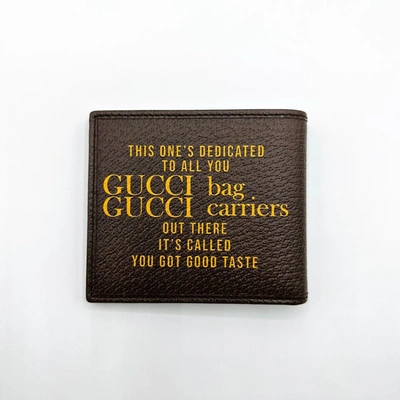 Gucci 100 Centennial Men's Brown Leather Bifold Wallet In Brown