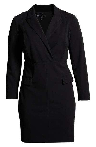 Shop Maggy London Long Sleeve Tuxedo Dress In Black