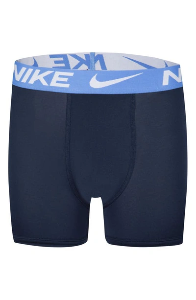 Shop Nike Kids' Assorted 3-pack Micro Essentials Boxer Briefs In White/ University Blue