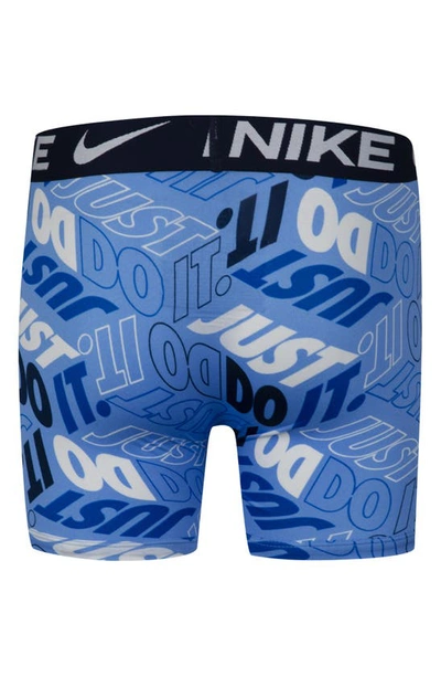 Shop Nike Kids' Assorted 3-pack Micro Essentials Boxer Briefs In White/ University Blue