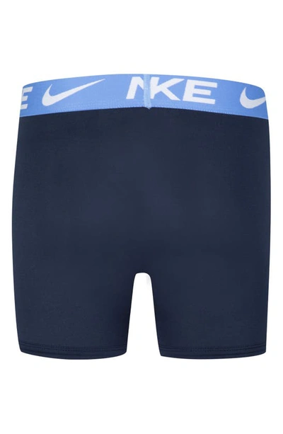 Shop Nike Kids' Assorted 3-pack Micro Essentials Boxer Briefs In White/ University Blue