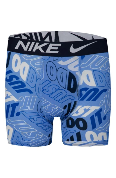 Shop Nike Kids' Assorted 3-pack Micro Essentials Boxer Briefs In White/ University Blue