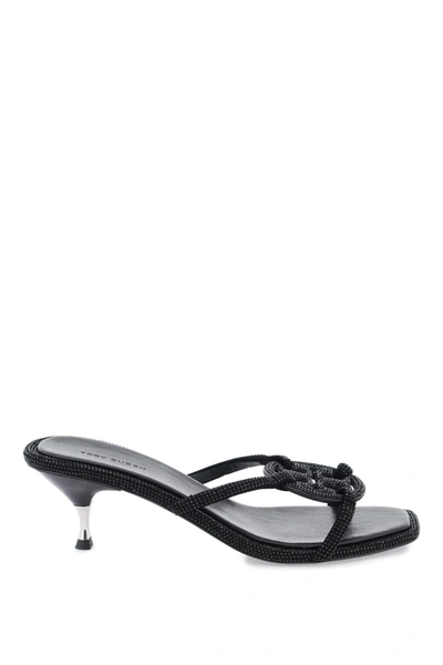 Shop Tory Burch Miller Geo Bombé Pavé Sandals In Black