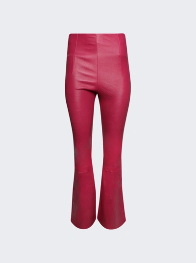 Amiri Flare Leather Leggings Fuchsia Pink In Pink